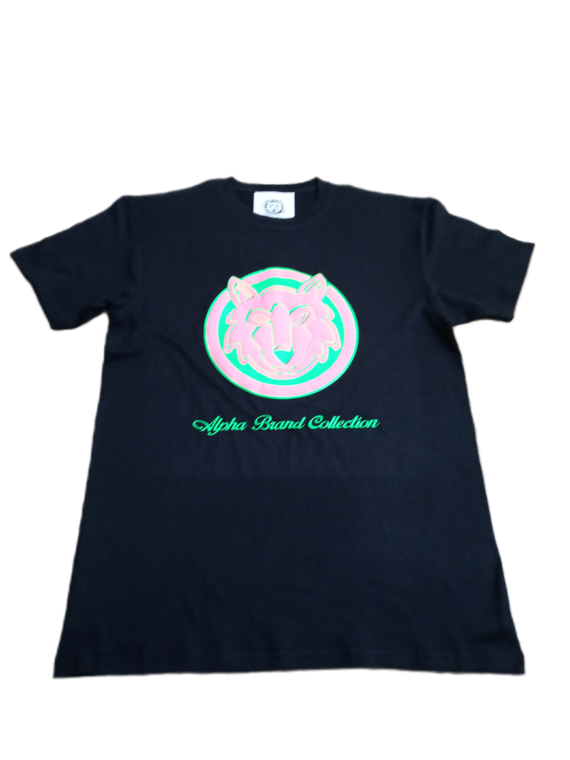 Alpha Brand Collection: Pink-Green Puffy logo